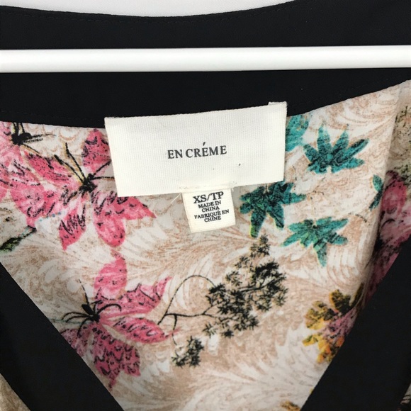 En Creme Floral Wrap Pockets Shorts Romper XS - Picture 4 of 8